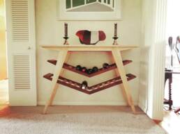 Mid-century modern buffet table with wine storage